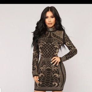 New Black Studded Mini Dress